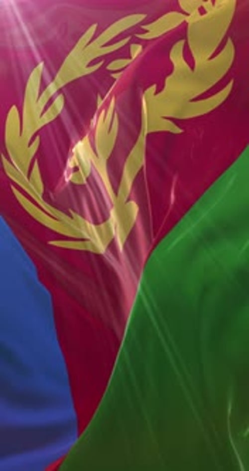 Realistic Waving Flag Animation Vertical Background