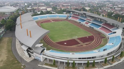 Aerial view of Landmark Stadium Mandala Krida Yogyakarta, Indonesia