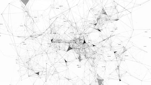 Animated Digital Plexus Network with Connecting Lines and Data