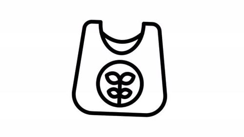animación de iconos de líneas de bolsas recicladas