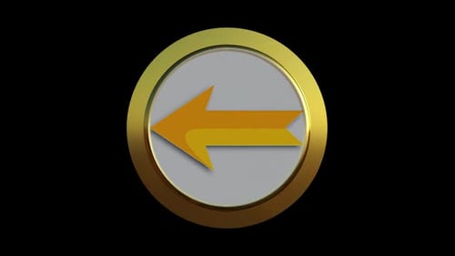 Golden 3D Arrow Spinning in Modern Circle Icon