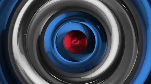 Looping Abstract Geometric Tunnel Background with Red Sphere