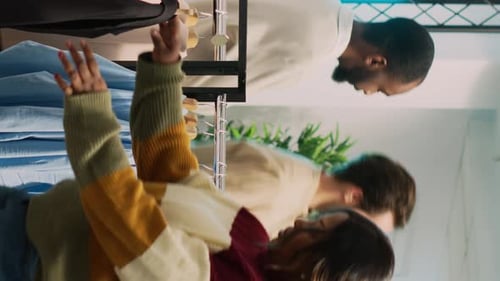 Shopping at a Modern Clothing Boutique