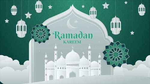 Ramadan Kareem Animation With Mosque 4K