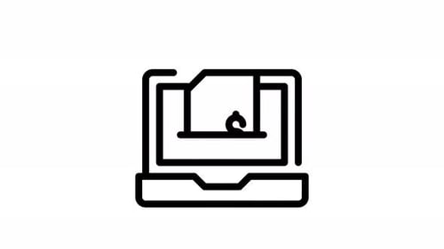 Online Billing or Payment Transaction on Laptop Screen Animation