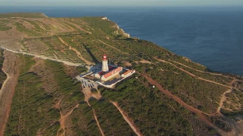 Lighthouse on Cabo Espichel Cape Espichel on Atlantic Ocean
