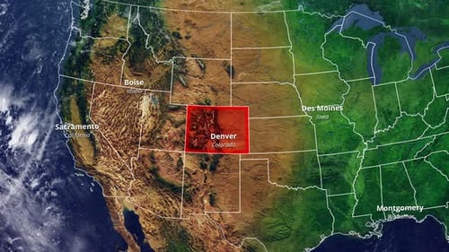 United States Map with State and City Highlight Animation