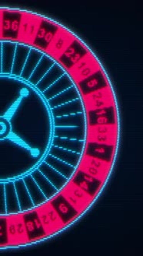 Pixel Art of Casino Roulette Rotation The Casino Wheel is Spinning Concept of Online Betting and