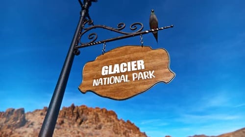 Panneau d'entrée du parc national des Glaciers