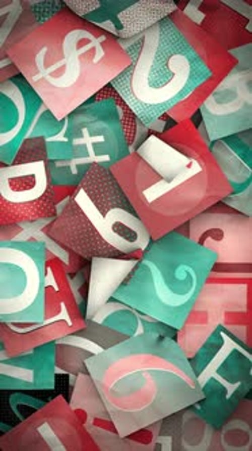 Magazine Cutout Letters Vintage Vertical Background