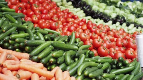 Fresh Vegetables Selling in a Super Shop in Turkey