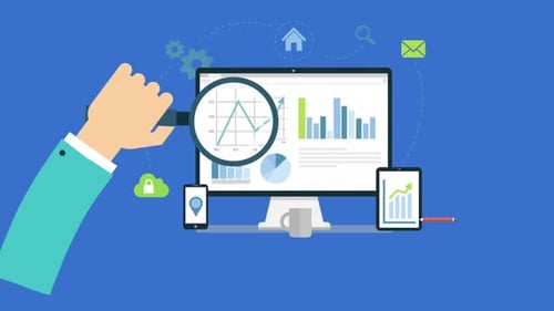 Flat Design Business Data Analytics Across Digital Devices