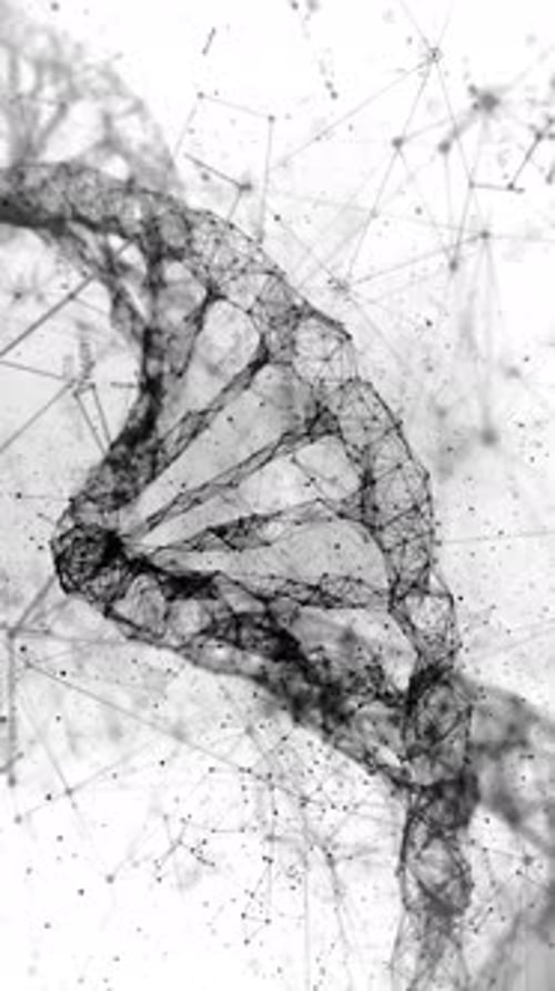 Digital DNA : Futuristic Genetic Background Loop - Vertical Mobile Format