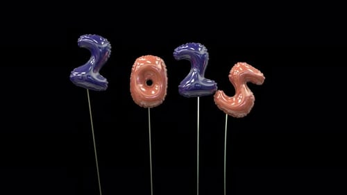 Animated Balloon Year Numbers Reveal for Celebrations