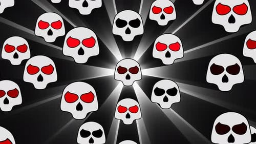 Cartoon Skulls Animation Halloween Background