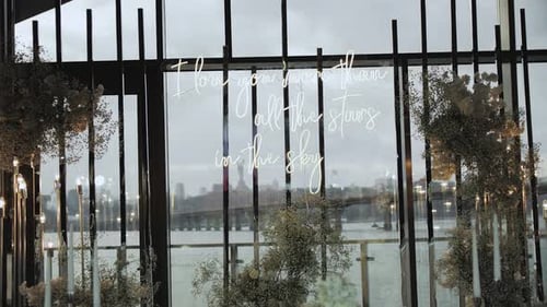 Elegant Wedding Decorations with Illuminated Love Sign