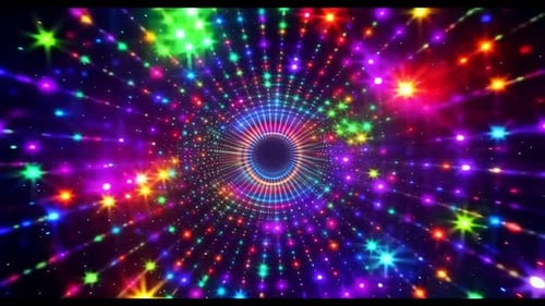 Bunter Sternentunnel VJ Loop Motion-Hintergrund