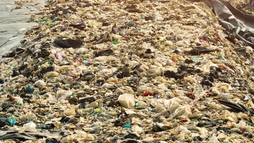 Garbage piles in landfills From an aerial view, Drone