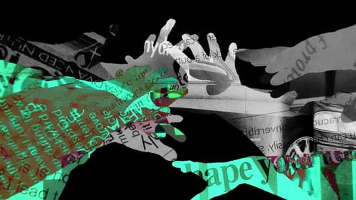 Dynamic Grunge Hands And Text Collage Animation
