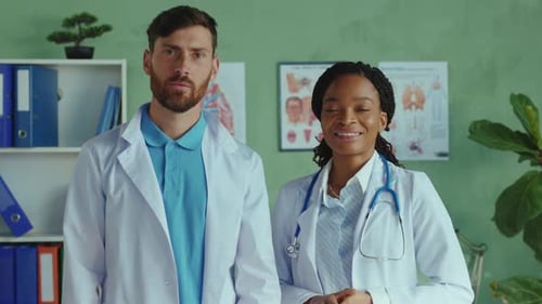 Medical Team Smiling in a Clinic Setting