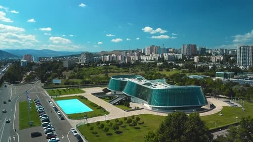 Modern Glass Building of the Ministry of Internal Affairs Tbilisi Georgia Symbol of Transparency and