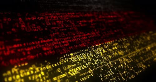 Drapeau de l'Allemagne agitant un code de sécurité