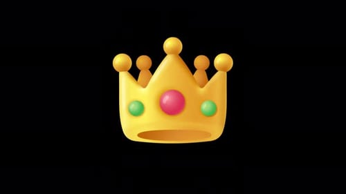Golden Crown Light Sweep On Alpha Channel 4K