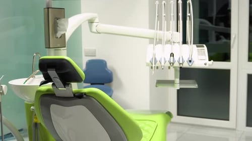 Dentistry Office Interior with Modern Chair and Special Dentist Equipment