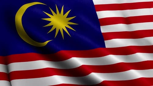 Waving Malaysian National Flag Seamless Loop