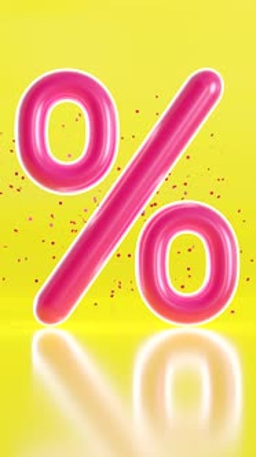 Pink 3D Percentage Sign Animation for Sales Promotion