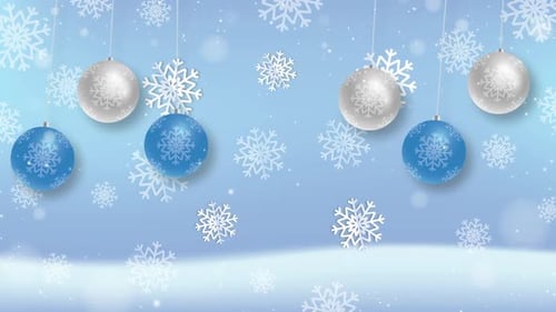 Bolas de nieve de invierno sobre fondo azul