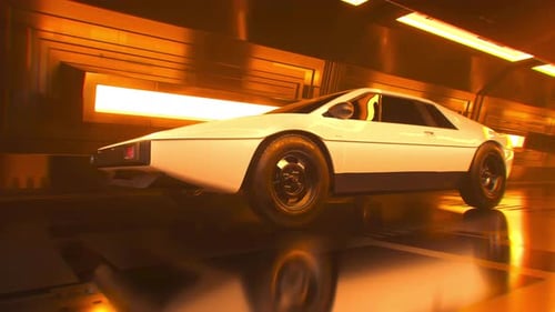 Video Game Car On Lighting Tunnel