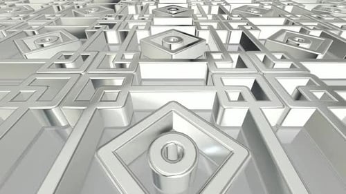 Luxus-Hintergrund mit Bewegung über silbernen Formen, Reflexion, 3D-Render, exklusiv, Figuren