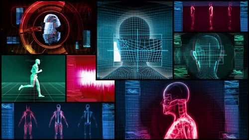 Montaje científico médico Bionic 3D (bucle 4K)