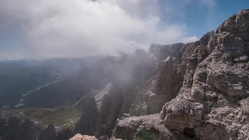 Timelapse video of the Dolomites mountain range, Italy