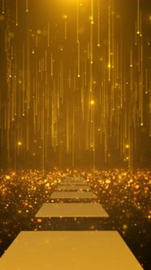 Golden Particle Path Vertical Background for Awards and Events