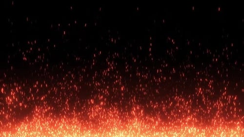 HD Fire Sparks Rising from Bottom | Cinematic Particle Loop with Red Rising Sparks VFX