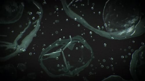 Abstract Cells and DNA Moving in Space