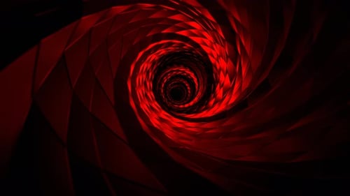 Red Spectacular Spiral Sci Fi Tunnel Background VJ Loop l 4K