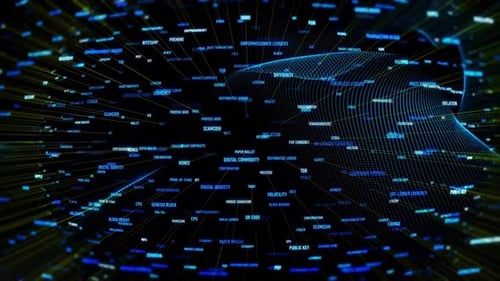 Technologiekonzept. Blockchain-Begriffe. Blockkette.