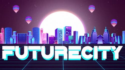 Future City Retro Style Animation