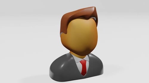 Rotating 3D Business Person Icon Animation