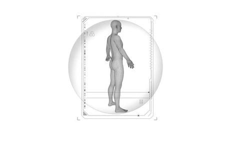 HUD Element Animation of Human Body Scanning