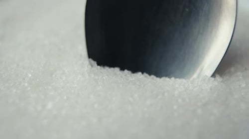 White Sugar in a Spoon in Food a Healthy Lifestyle Diabetes and Diet Blood Sugar