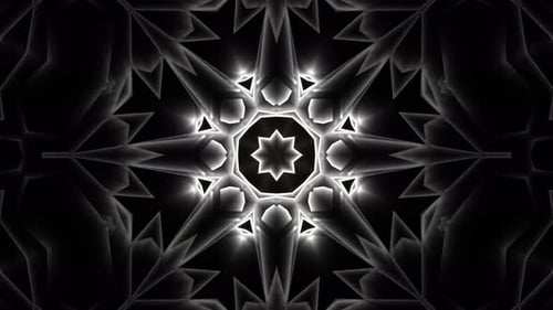 Dynamic Geometric Kaleidoscope Pattern with Abstract Glowing Edges
