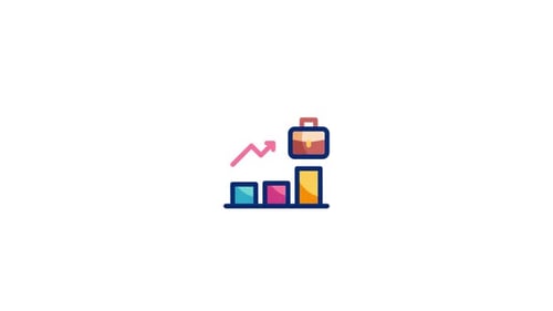 Flat Design Business Growth Icon Animation