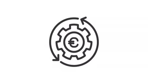 Encaje animado con icono Euro Linear