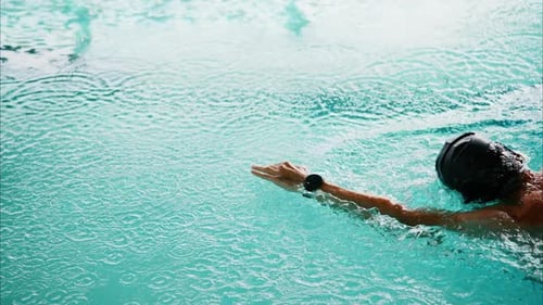 Serene Waters A Tranquil View of a Swimming Pool's Crystal Clear Surface Reflecting the Calmness and