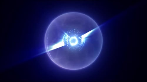 Energetic Particle Orb Reveal with Glowing Light Rays
