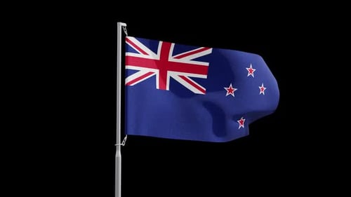 Realistic New Zealand Flag Waving Seamless Loop